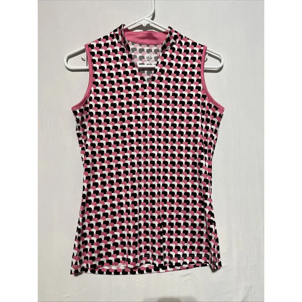Tail White‎ Label Women XS Multi Stacked Cubes Stretch Novelty Neck Tank